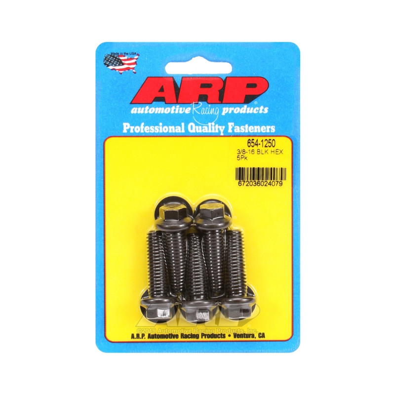 Set de șuruburi și piulițe universale ARP cu cap STD 3/8-16 – Hexagonale cu finisaj negru oxidat, x5 - ARP-654-1250 - 654-1250 - 3666618194981